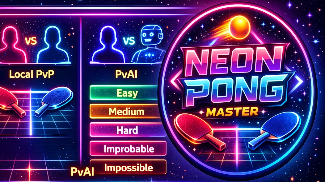 Neon Pong Master Offline Play screenshot 33