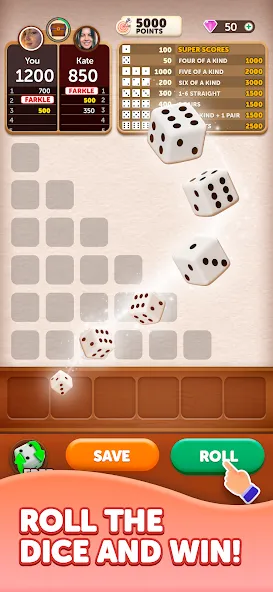 Farkle Dice Roll screenshot 1