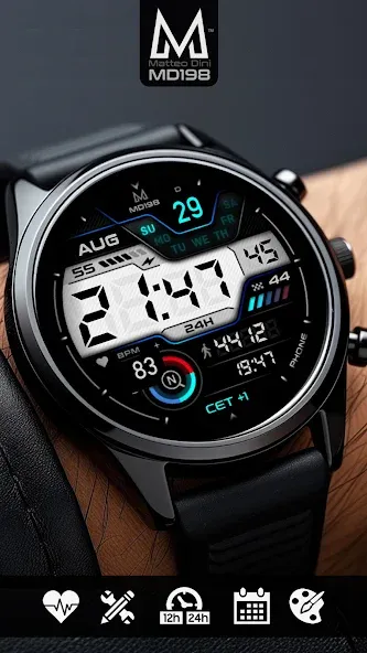 MD198: Digital watch face screenshot 1