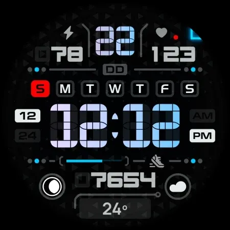 SH024 Watch Face, WearOS watch screenshot 10