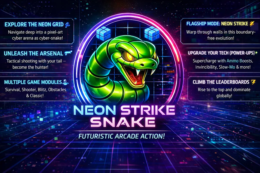 Neon Snake Strike Offline Play screenshot 9