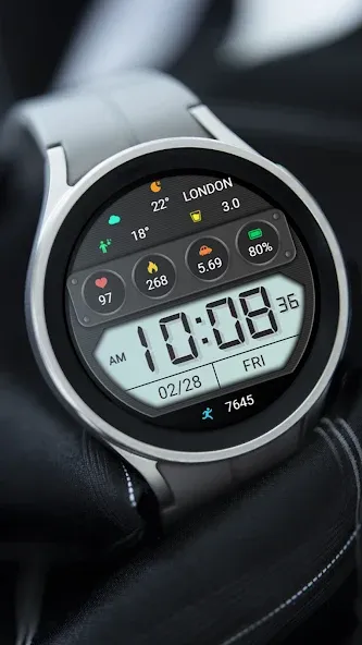 ZKin WatchFace Half Screen LCD screenshot 2