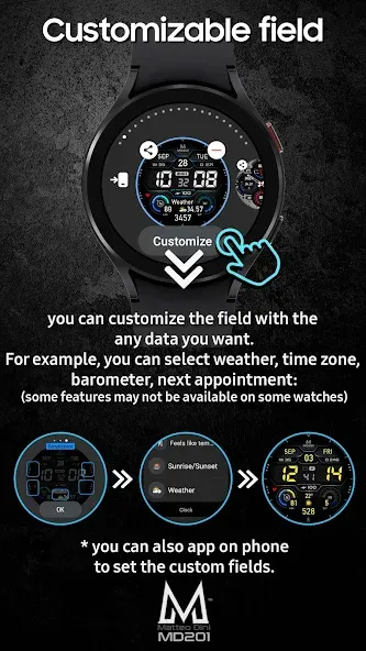 MD201 Digital watch face screenshot 5