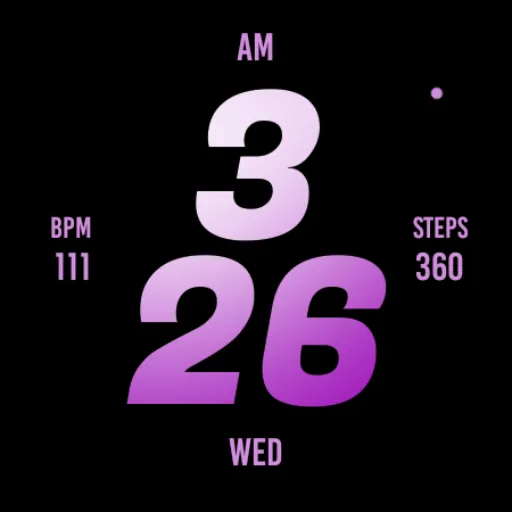 Soft Purple Bold Watch Face screenshot 6
