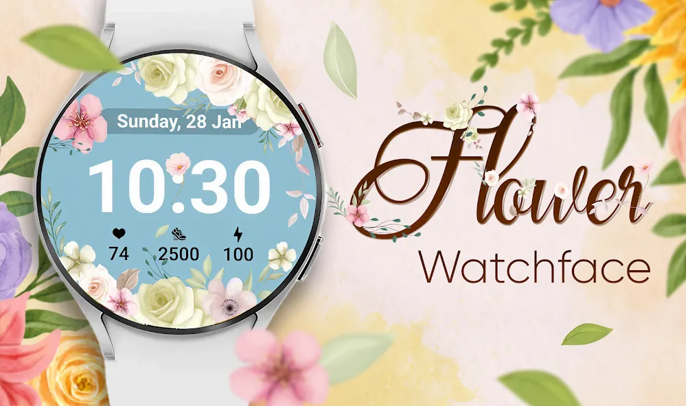 U011Flower Pastel Watch Face screenshot 1