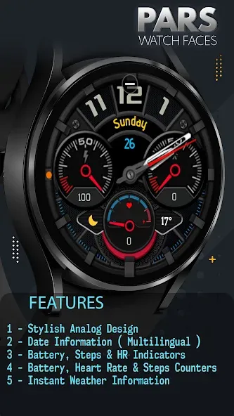 Pars Assos Analog Watch Face screenshot 4