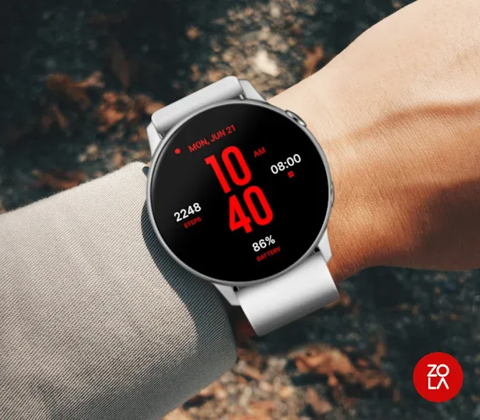 Flat Red Watch Face screenshot 3