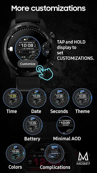 MD327 Digital Watch Face screenshot 7