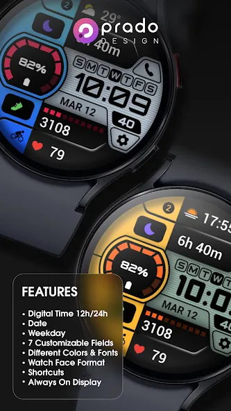 PRADO 89 Digital Watch Face screenshot 2