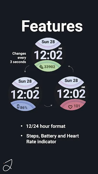 Simple Anim Watch Face II screenshot 2