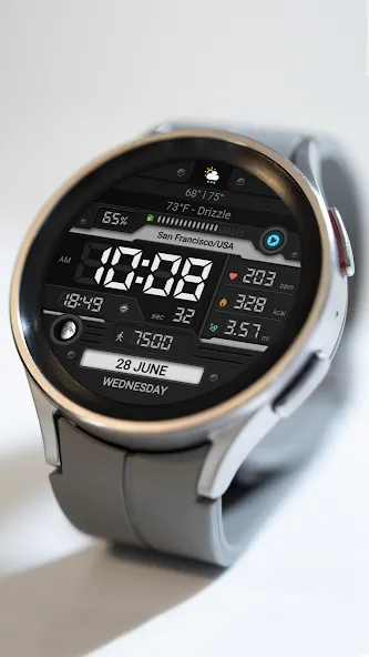 WFP 052 Digital watch face screenshot 5