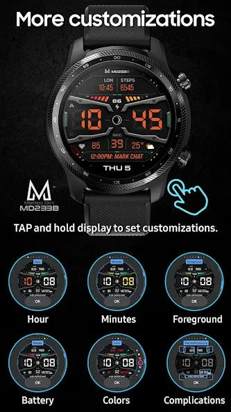 MD233B Digital watch face screenshot 7