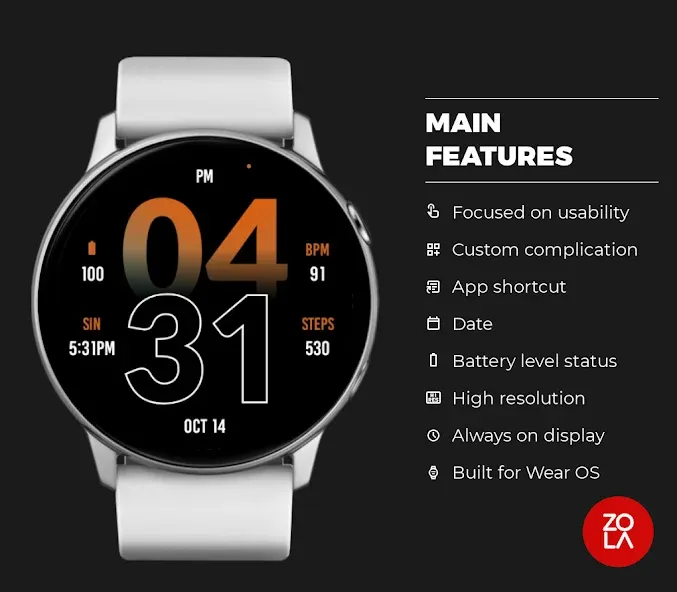 Active Blue Orange Watch Face screenshot 2
