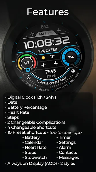 TVV Workout 3 Watch Face screenshot 3