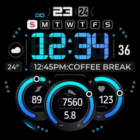 SH040 Watch Face, WearOS watch screenshot 13