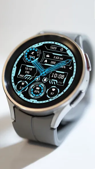 Aurora Blue Analog Watch faces screenshot 3