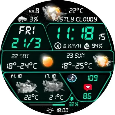 N-SPORT735 Weather Watch Face screenshot 15