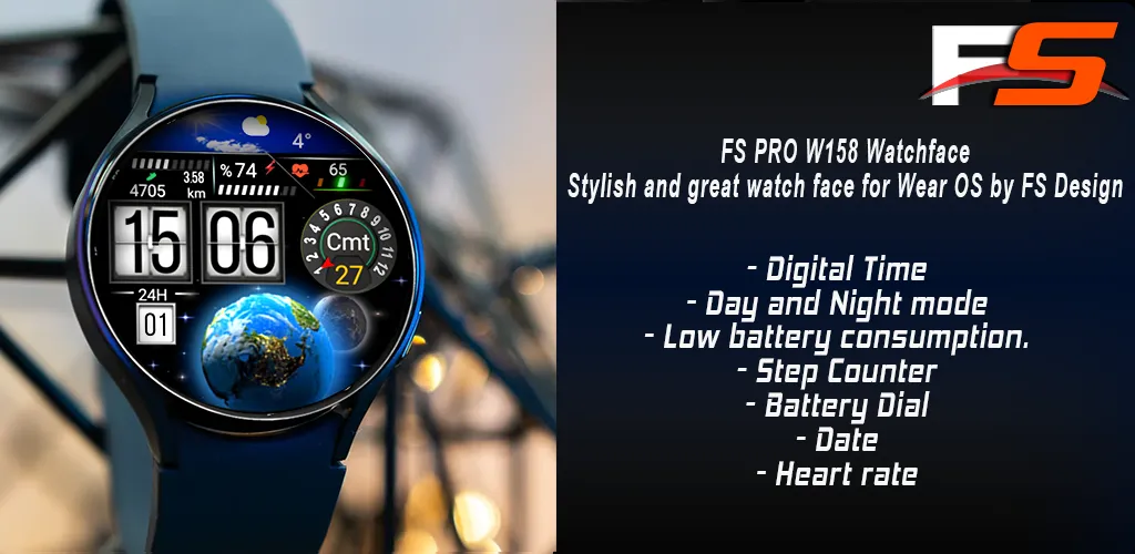 moon&earth themed watchface screenshot 1