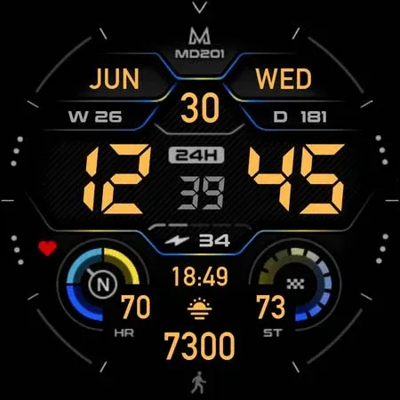 MD201 Digital watch face screenshot 12