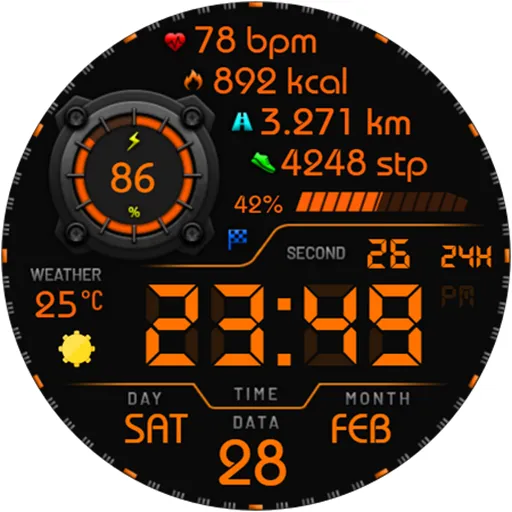 Vortexion Digital Watch Face screenshot 20