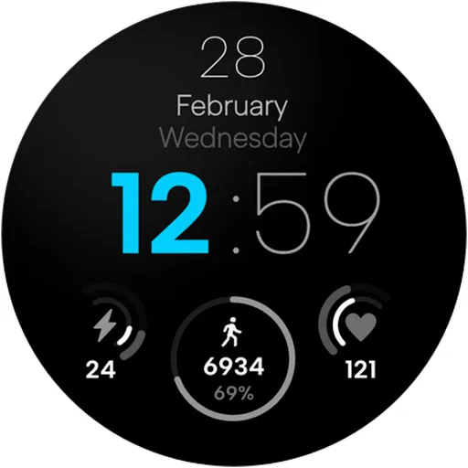 Minimal Watch Face Galaxy Wear screenshot 19