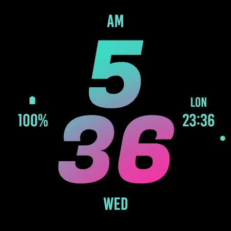 Tosca Pink Bold Watch Face screenshot 5