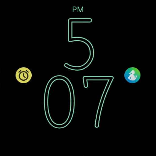 Orange Green Air Watch Face screenshot 6