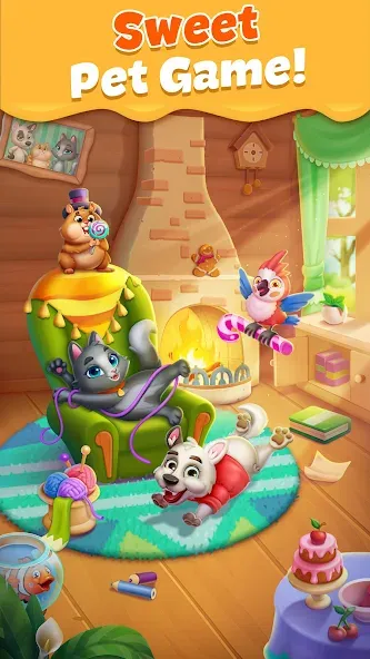 Pet Candy Puzzle-Match 3 games screenshot 1