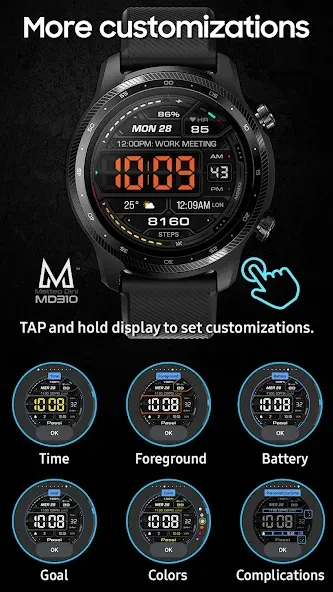 MD310 Digital watch face screenshot 6