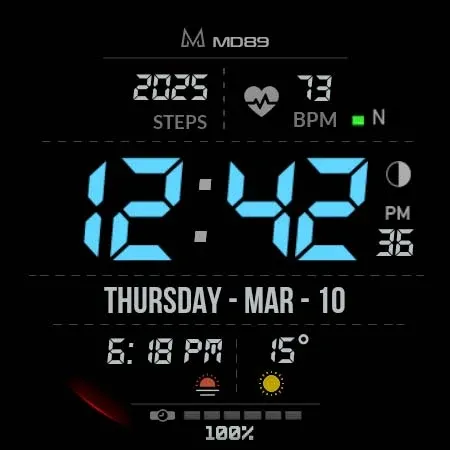 MD89 Minimal Digital watchface screenshot 24