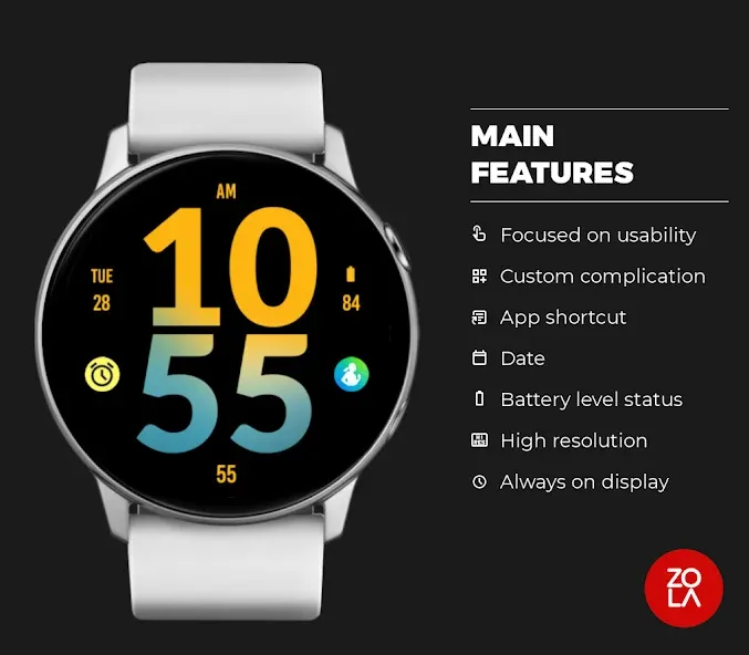 Splash Yellow Watch Face screenshot 2