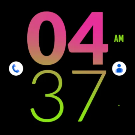 Green Pink Large Watch Face screenshot 6