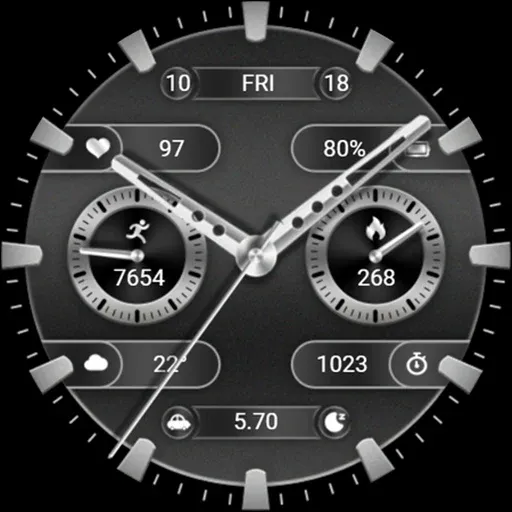 ZKin WatchFace Retro Deep Grey screenshot 7
