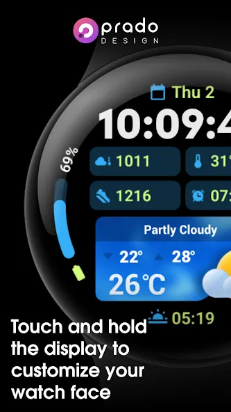 PRADO 94 Weather Watch Face screenshot 4
