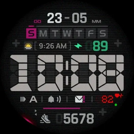 SH102 Watch Face, WearOS watch screenshot 14