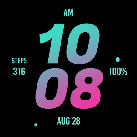 Tosca Pink Bold Watch Face screenshot 4
