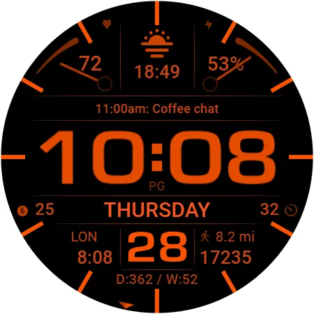 WFP 232 Stylish watch face screenshot 44