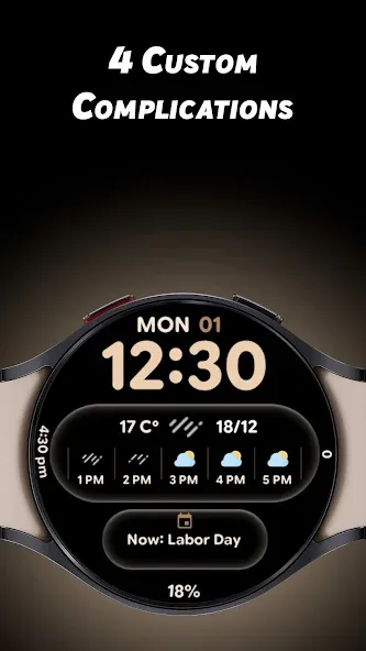 Glass Weather 2 - Watch face screenshot 7