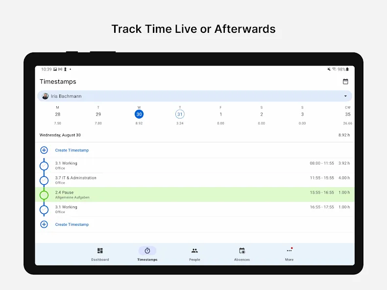 TimeTac Classic screenshot 8
