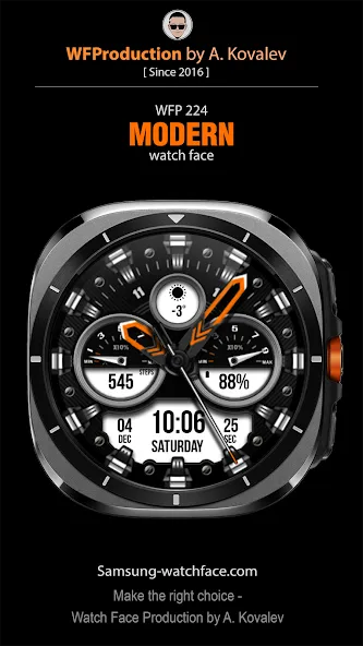 WFP 224 Modern watch face screenshot 1