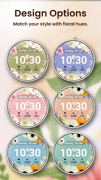 U011Flower Pastel Watch Face screenshot 5