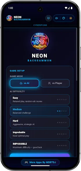 Neon Backgammon Master Offline screenshot 2