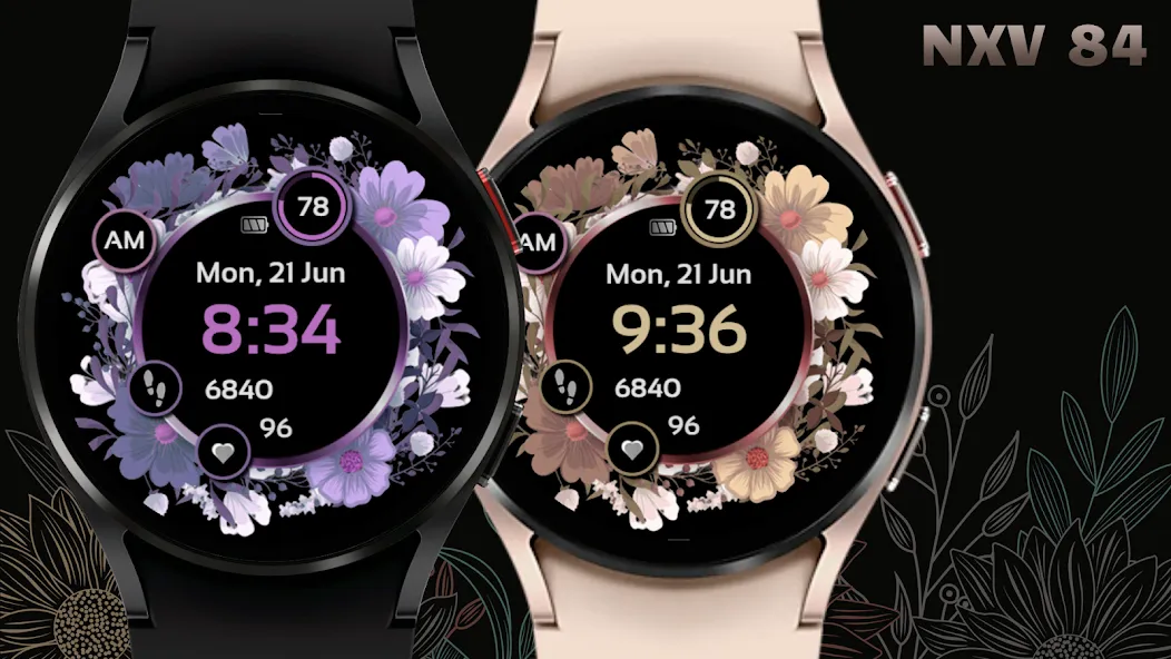 NXV84 Flora Elegant Watch Face screenshot 5