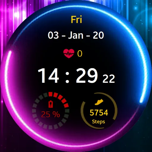 Neon Blue Pink Watch Face screenshot 5