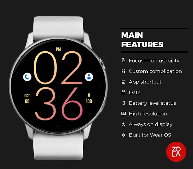 Peach Light Watch Face screenshot 2