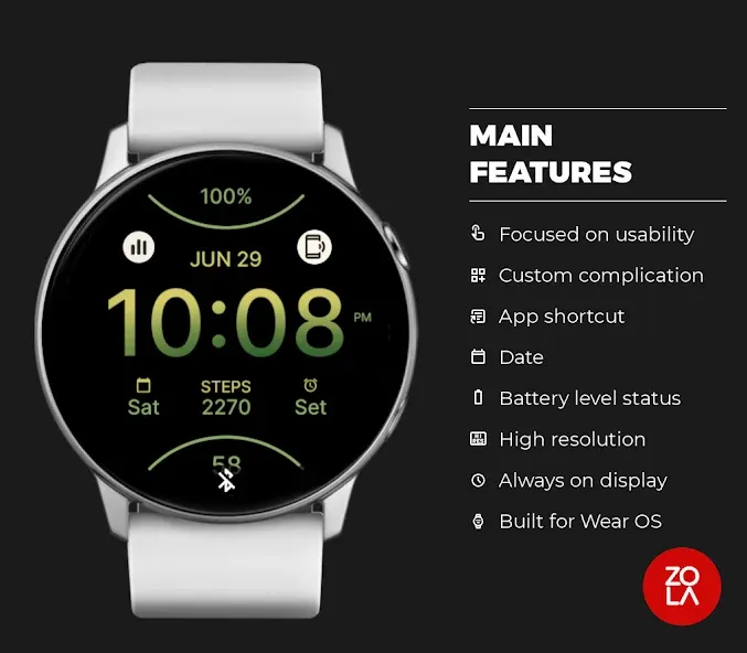 Sporty Army Green Watch Face screenshot 2