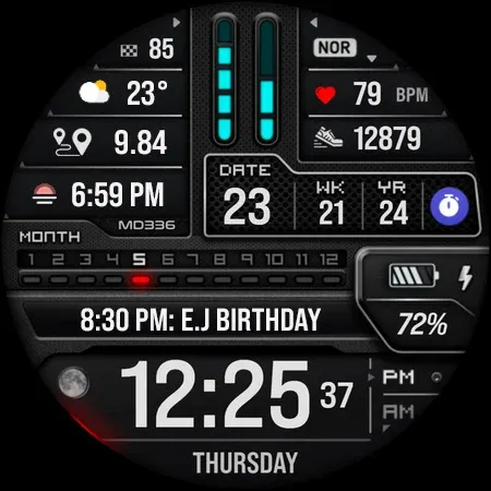MD336 Digital watch face screenshot 9