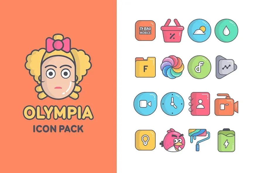 Olympia - Cartoon Icons Pack screenshot 11