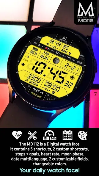 MD112 Digital watch face screenshot 2