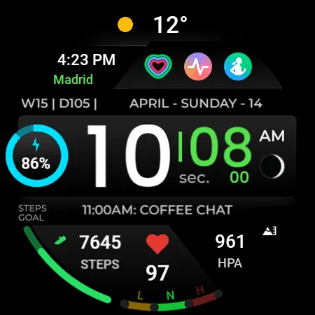 TVV Sport Digital Watch Face screenshot 10